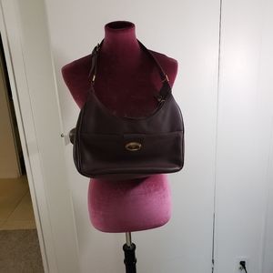 Etienne Aigner Burgundy Leather Handbag Purse Medium 2 Zippered Compartments